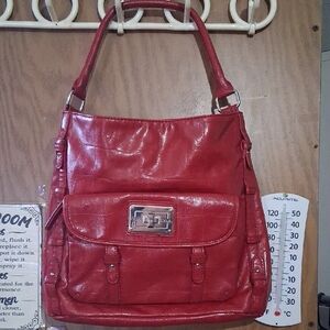 TYLER RODAN Red SAFIANO LEATHER Shoulder Bag 12X14X4
